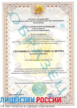 Образец сертификата соответствия аудитора №ST.RU.EXP.00014299-1 Северодвинск Сертификат ISO 14001